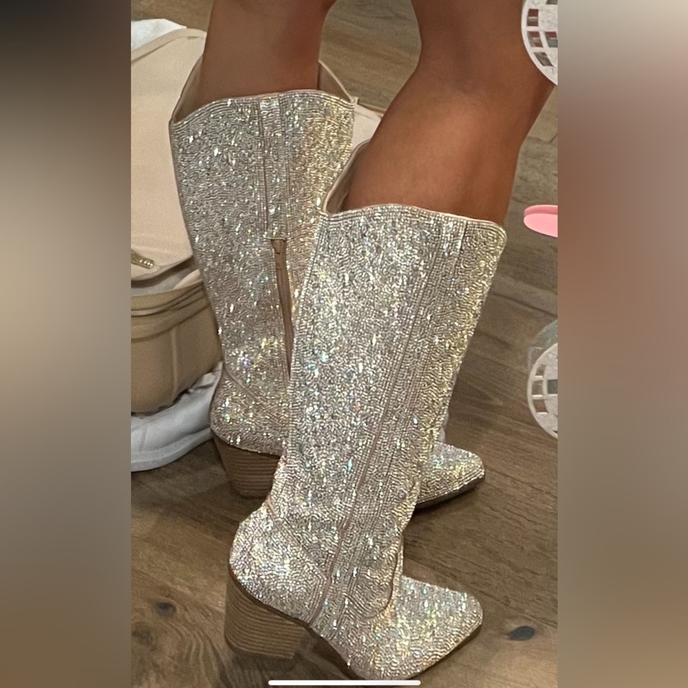 Matisse Nashville WideCalf Western Boot Sparkly Sequin Cowgirl Cowboy Boot Bride